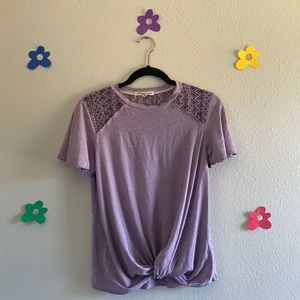 Lace Detail Tied Top